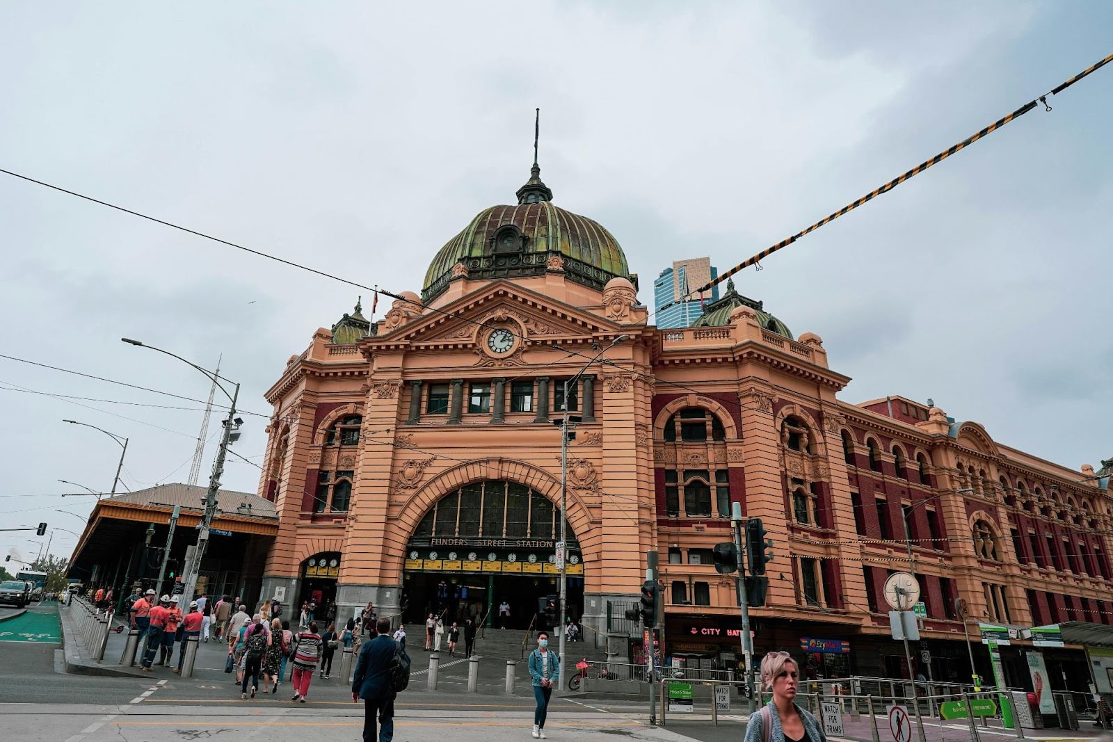 Front view of Flinders Street Station in Melbourne, Australia