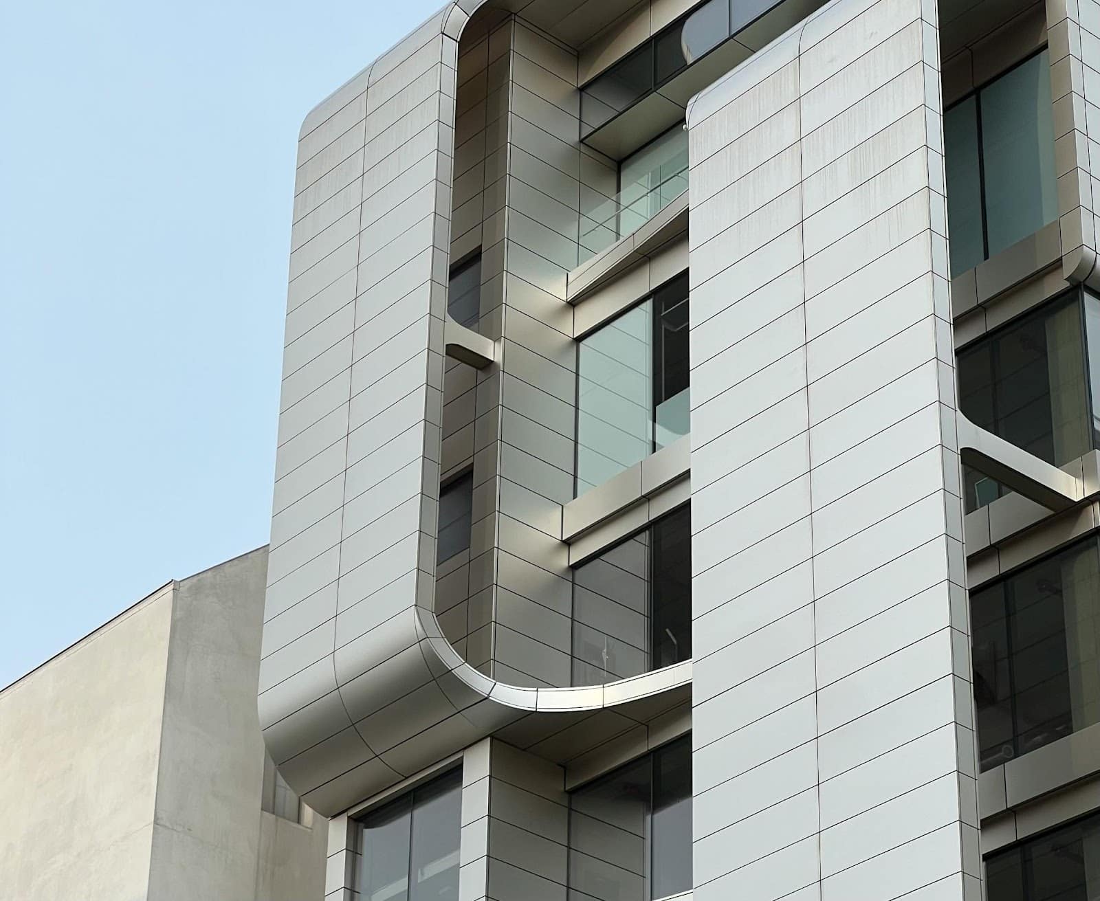 Modern futuristic building facade