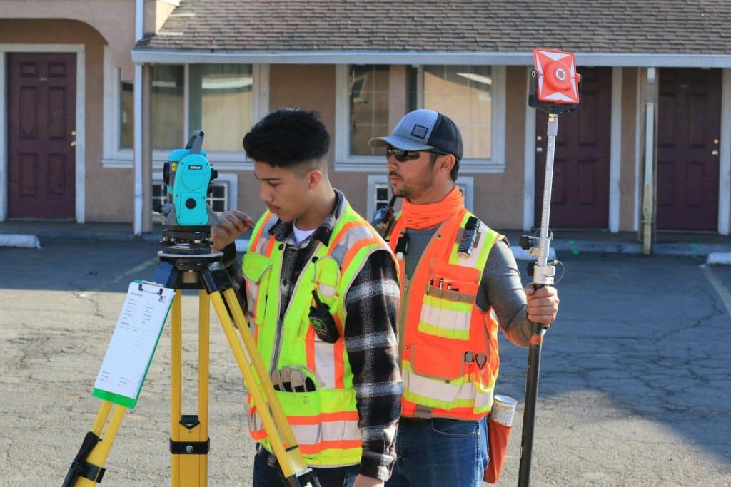 Drone inspecting a construction site