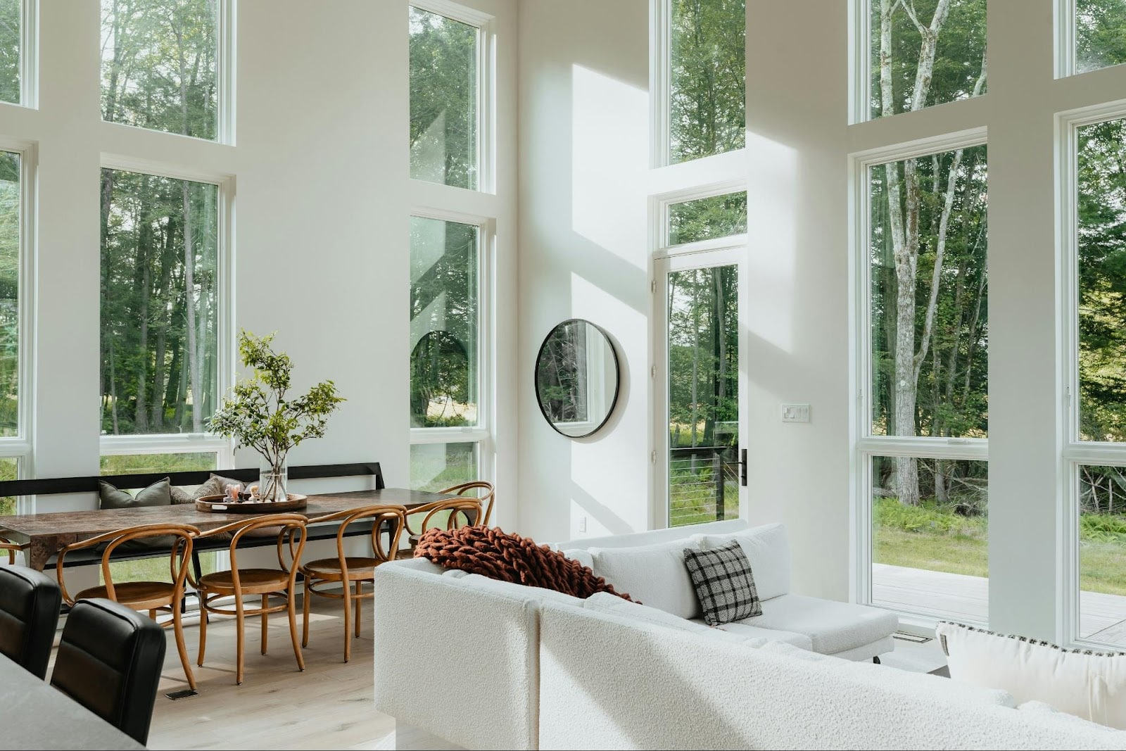 Modern, open-concept living and dining area