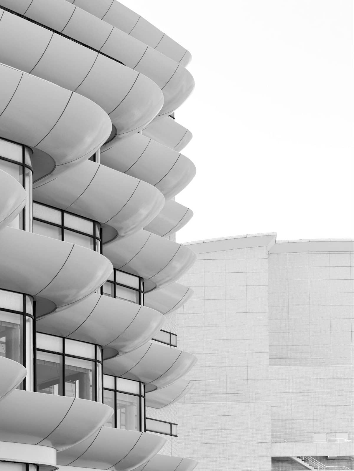 Architectural Design With Rounded Balcony