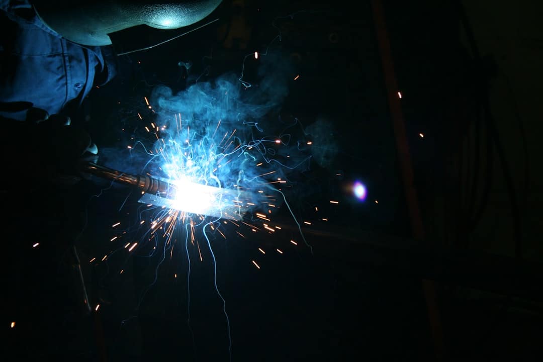 Professional welder performing metal welding services in Victorville, California