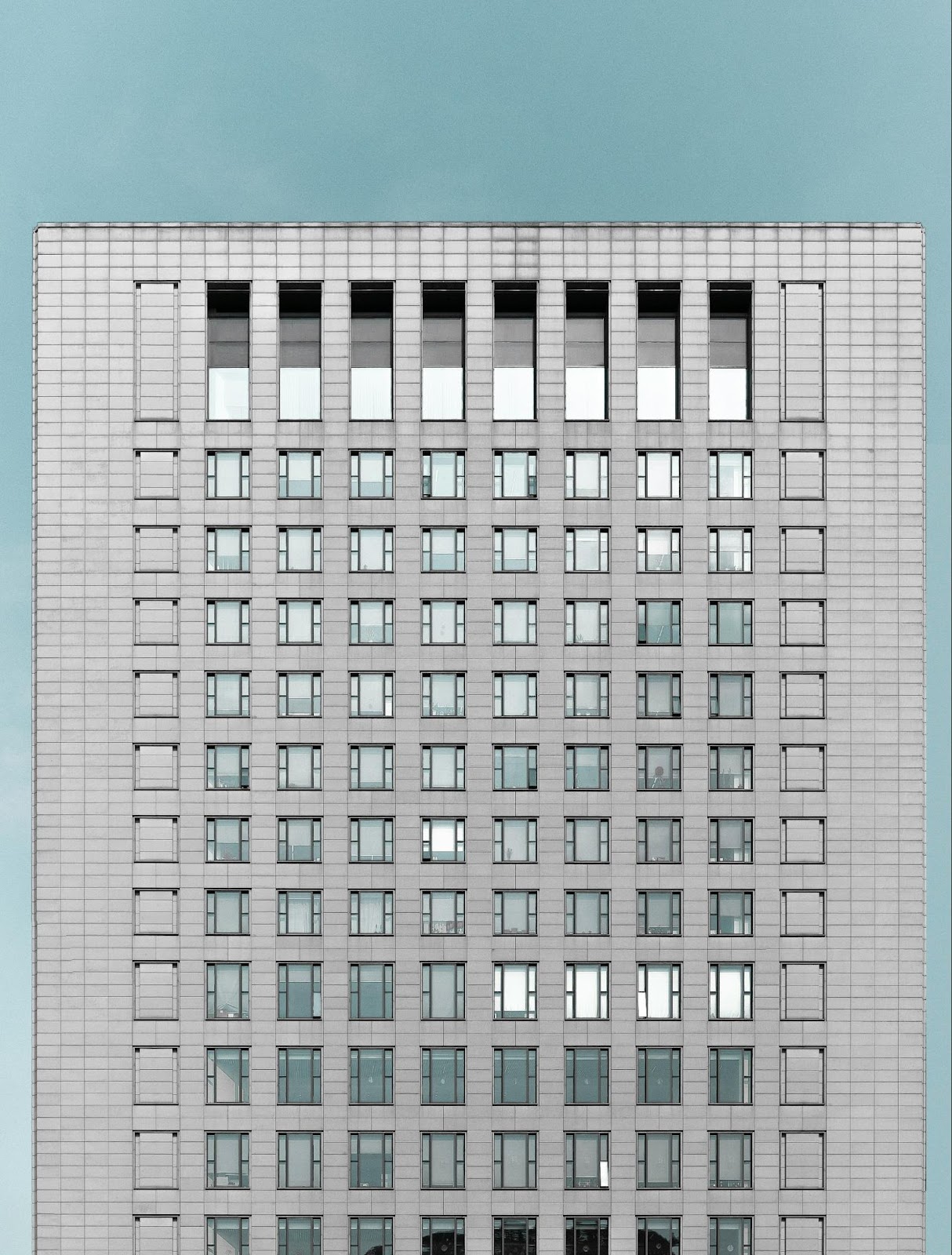 Modern Building Facade With Uniform Windows