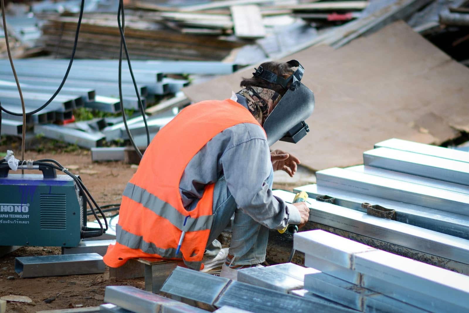 Welder Working With Metal Components