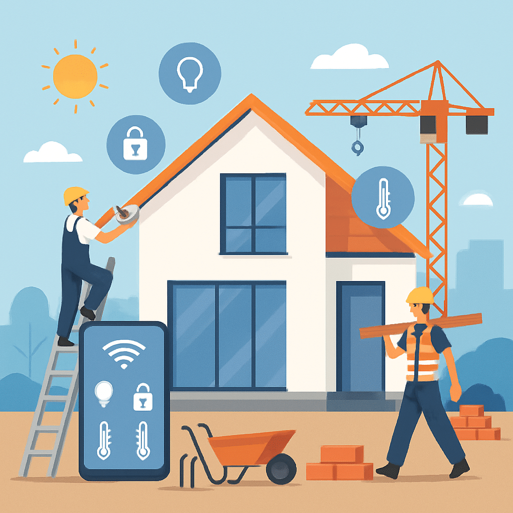 Workers Installing Smart Home Technology