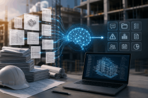 AI organizing construction project documents into a searchable knowledge base